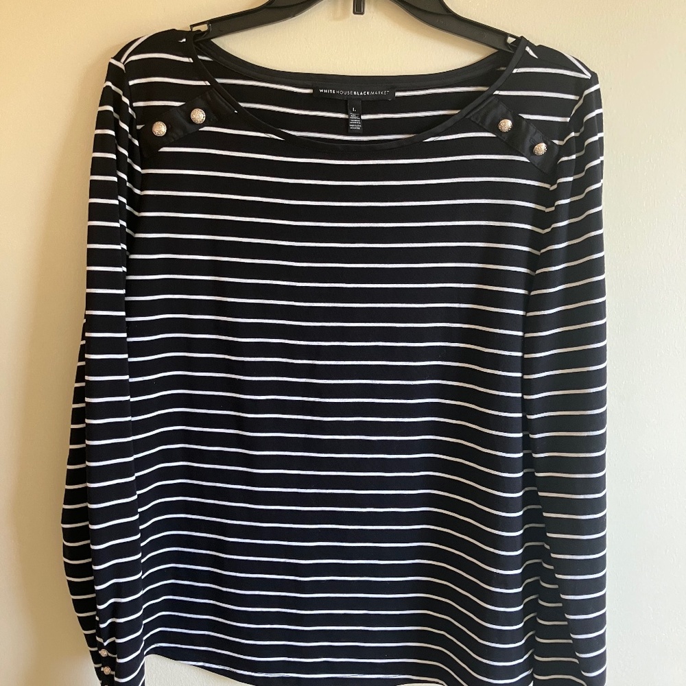 White House Black Market Striped Shirt